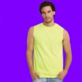 neon yellow / safety green, sleeveless T-shirt by Gildan