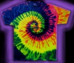 fluorescent / neon tie-dye T-shirt, multi-colored swirl