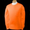 long-sleeve, neon, safety orange T-shirt with pocket